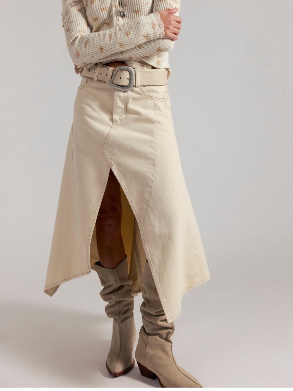 NWT We The Free Aquarius Maxi Skirt-Ecru Ivory